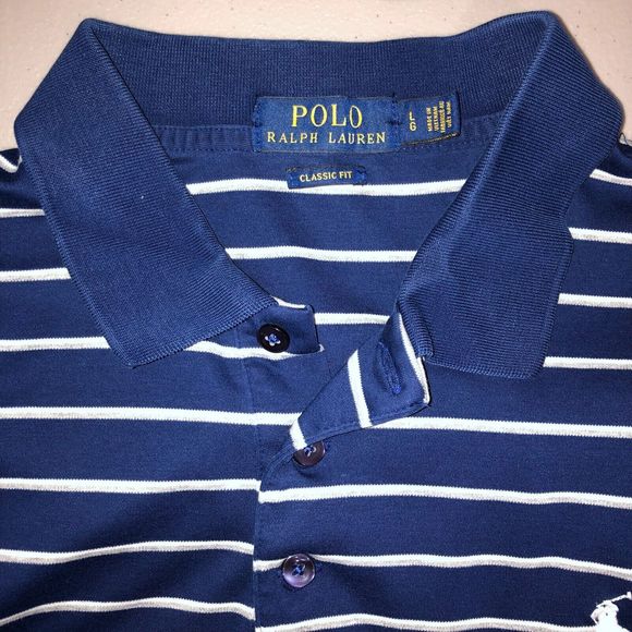POLO Ralph Lauren‎ Shirt Men's L Blue Striped Casual Button Down Collared - Picture 6 of 12